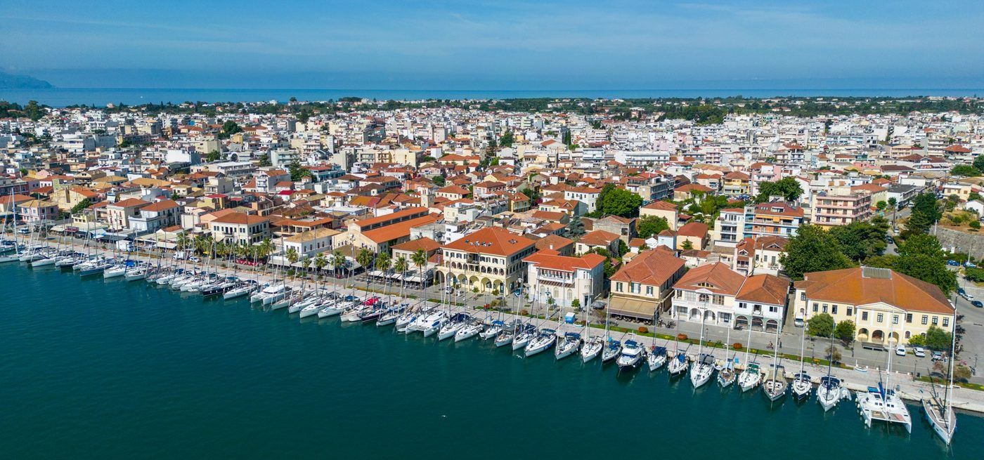 Aerial view of Preveza port and waterfront